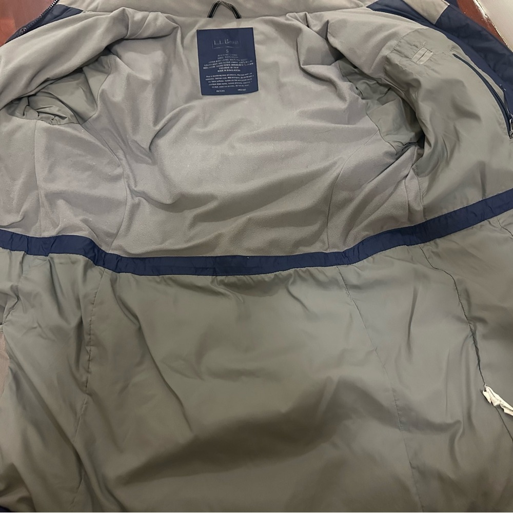 L.L.Bean Goose Down Hooded Puffer Coat Navy Women’s Small - Picture 7 of 9